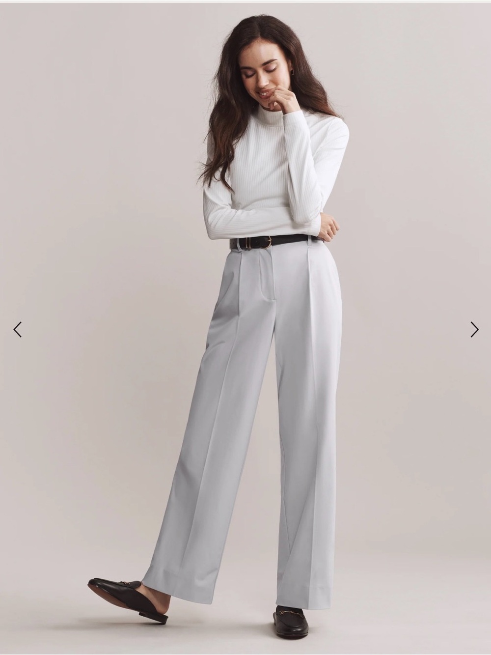 Rhone Commuter pleated trouser gray mist size 4